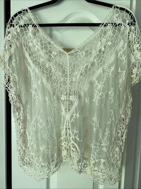Democracy Cream Crochet Lace Top